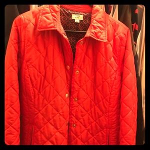 Crown & Ivy Long Sleeve red Quilted Jacket.